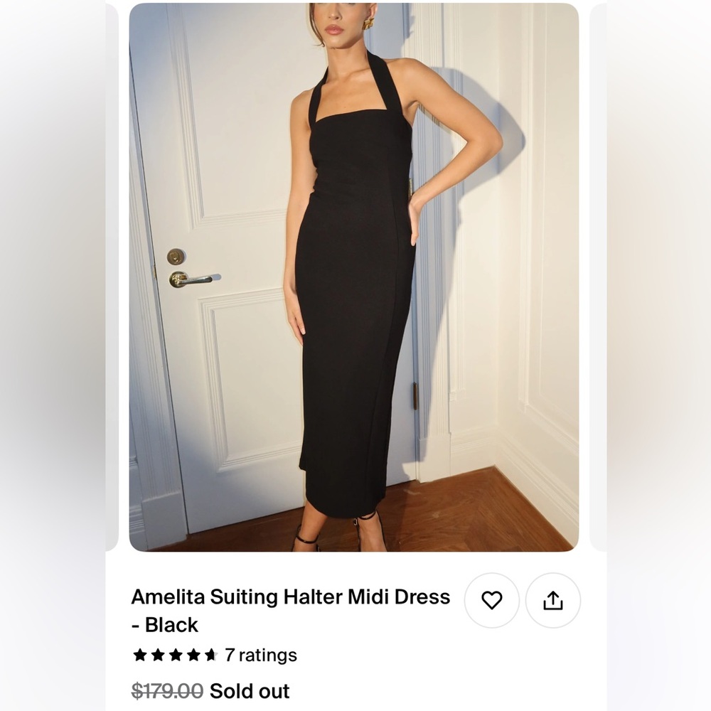 NWT • Meshki • Suiting Halter Midi Dress • M